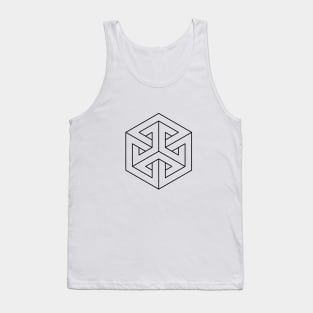 Impossible Shapes – Optical Illusion - Geometric Hexagon Tank Top